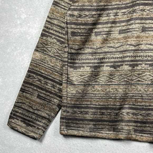 Ariat Wesley Sweater Jetty Gray Serape Print Southwestern Men’s XL Brown Aztec - Picture 4 of 12